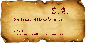 Dominus Nikodémia névjegykártya